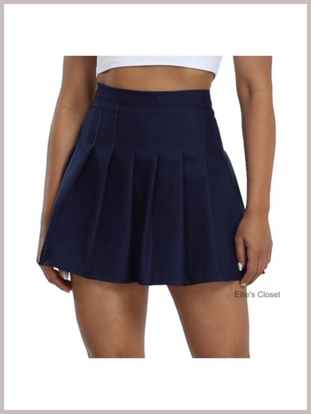 High Waisted Pleated Tennis Skort with Shorts A-Line Athletic Golf Skirt Side